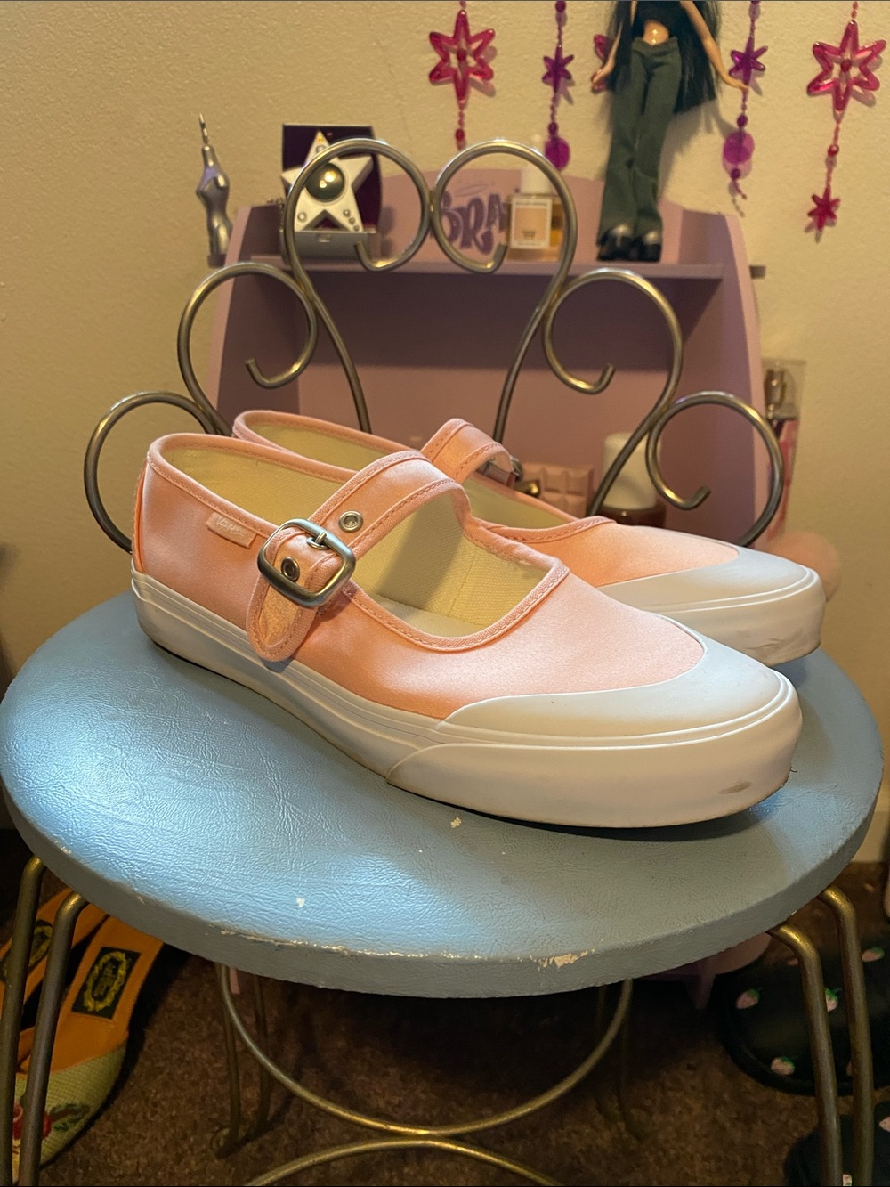 Pink Satin Ballet Mary Jane Vans